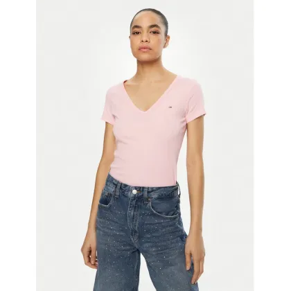 Zdjęcie Tommy Jeans T-Shirt Essential DW0DW17385 Różowy Slim Fit