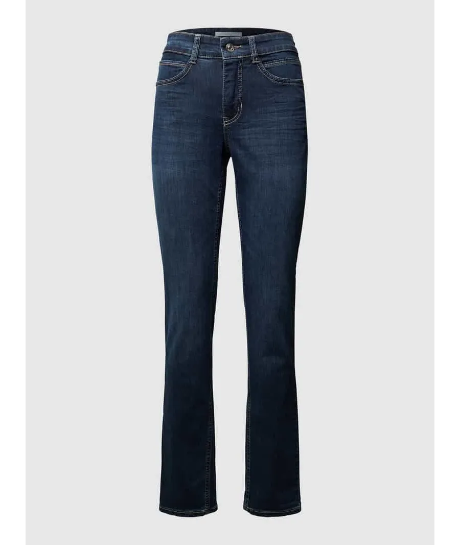 obrazek 1 Jeansy o kroju straight fit z naszywką z logo model ‘Angela’