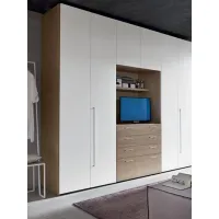 Picture Modern white wardrobe with opening doors - Maronese Acf