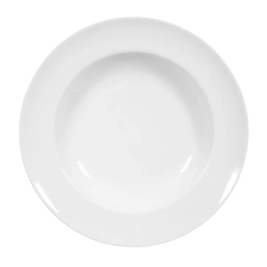 obrazek 3 Biały okrągły 23-centymetrowy porcelanowy talerz do zupy - Tettau