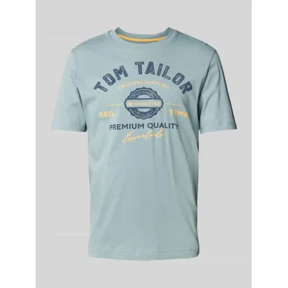 Zdjęcie T-shirt o kroju regular fit z czystej bawełny z nadrukiem z logo