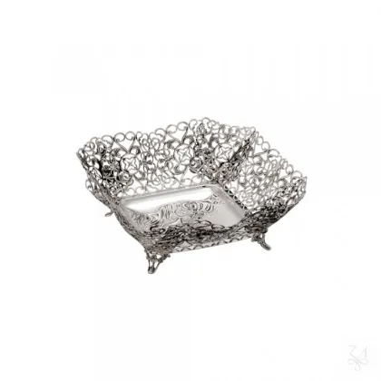Zdjęcie Piękna stylowa srebrna misa Openwork - Zaramella Argenti