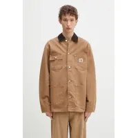 Zdjęcie Carhartt WIP kurtka bawełniana OG Chore Coat kolor brązowy przejściowa I035281.00S3K