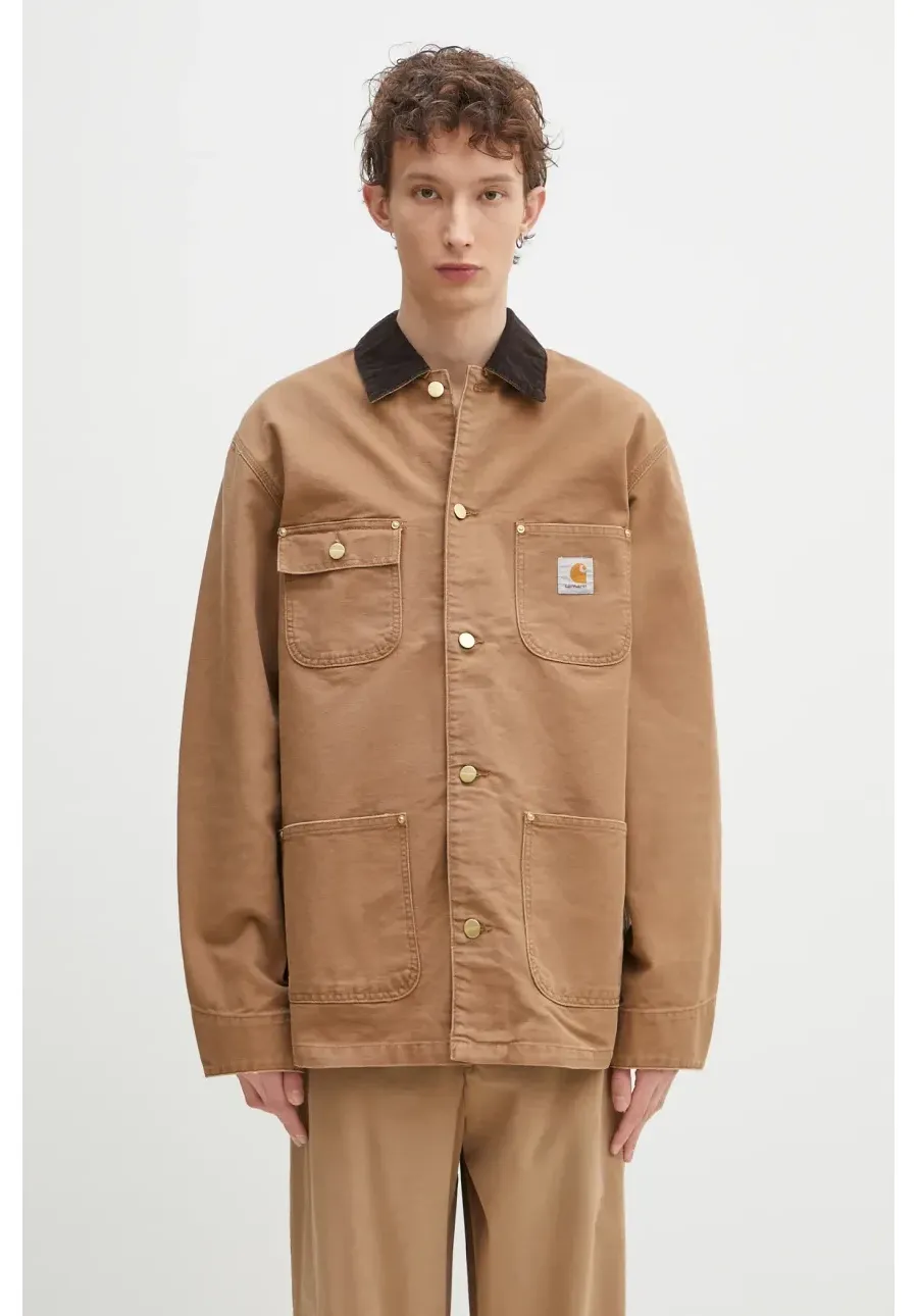 obrazek 1 Carhartt WIP kurtka bawełniana OG Chore Coat kolor brązowy przejściowa I035281.00S3K