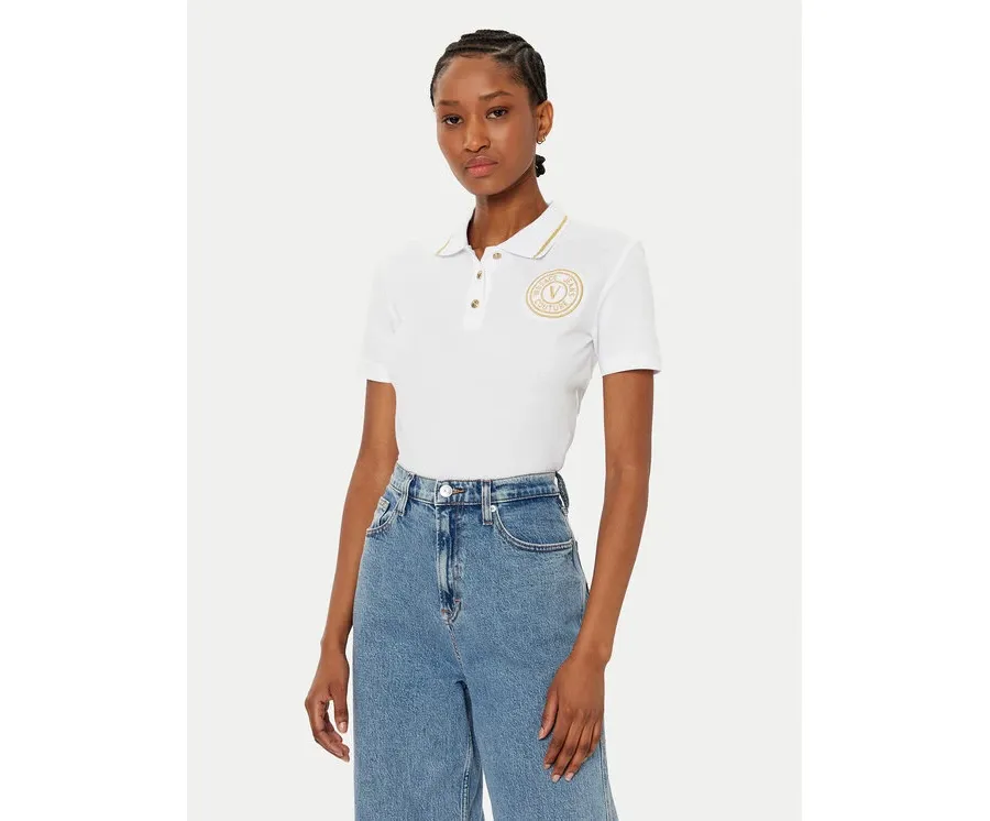obrazek 1 Versace Jeans Couture Polo 78HAGT00 Biały Regular Fit