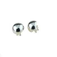 Zdjęcie Złote błyszczące kolczyki w kształcie półkuli z klipsem i szpilką o średnicy 18mm.