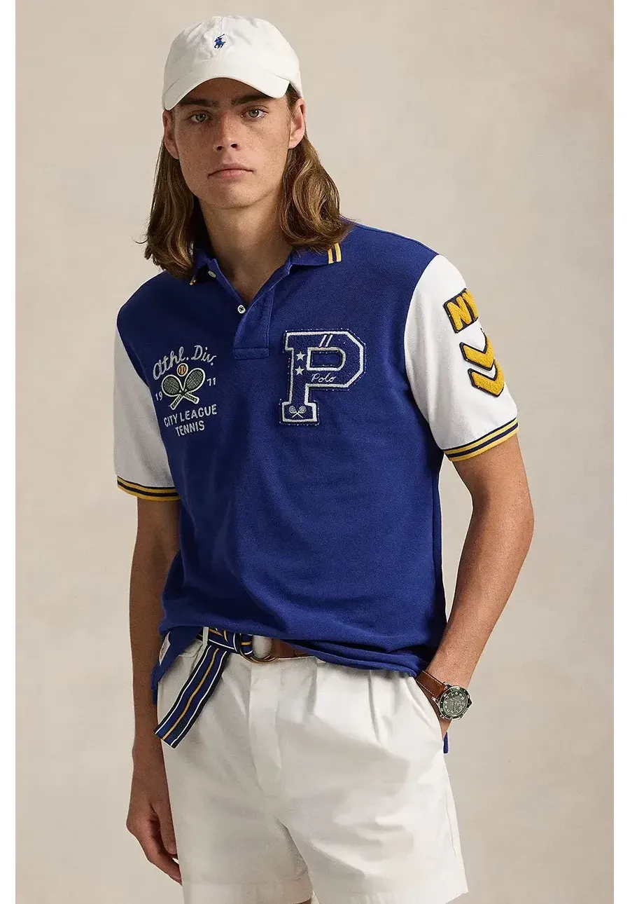 obrazek 1 Polo Ralph Lauren polo bawełniane męski kolor granatowy z nadrukiem 710964978