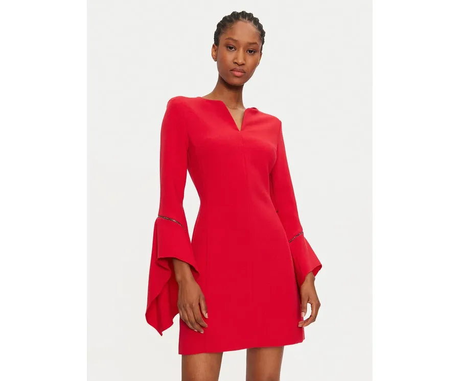 obrazek 1 Rinascimento Sukienka koktajlowa 1000770045934 Czerwony Regular Fit