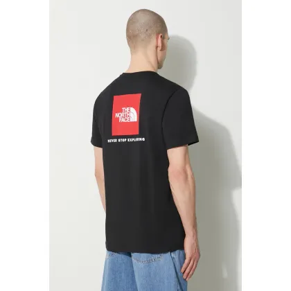 Zdjęcie The North Face t-shirt bawełniany M S/S Redbox Tee męski kolor czarny z nadrukiem NF0A87NPJK31