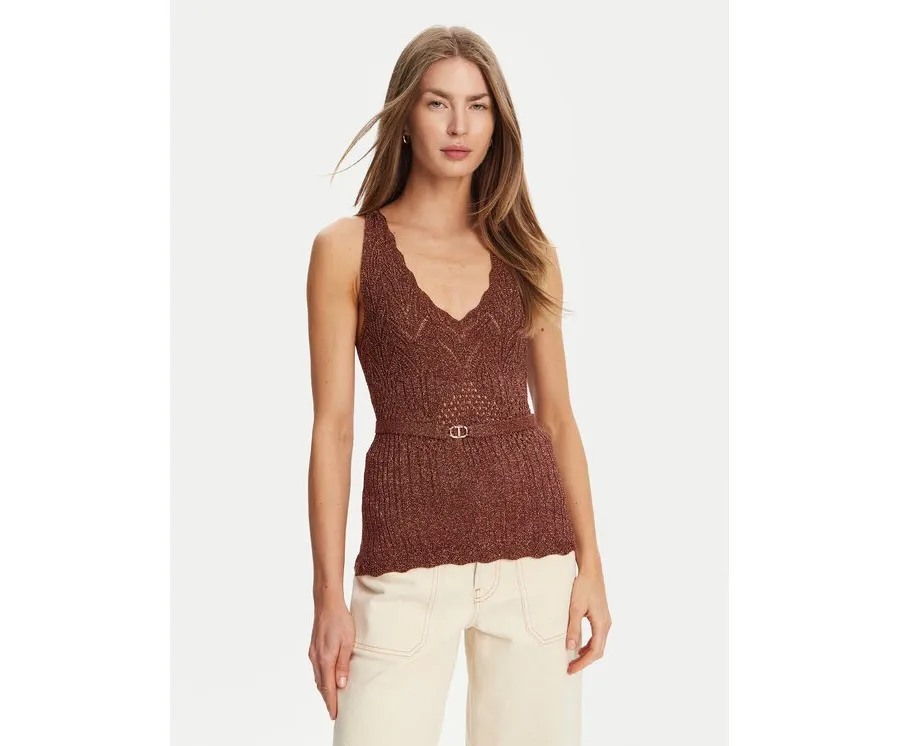 obrazek 1 TWINSET Top 251TT3195 Brązowy Slim Fit