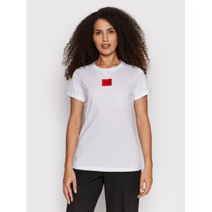 Zdjęcie Hugo T-Shirt Logo Label 50456008 Biały Regular Fit HUGO