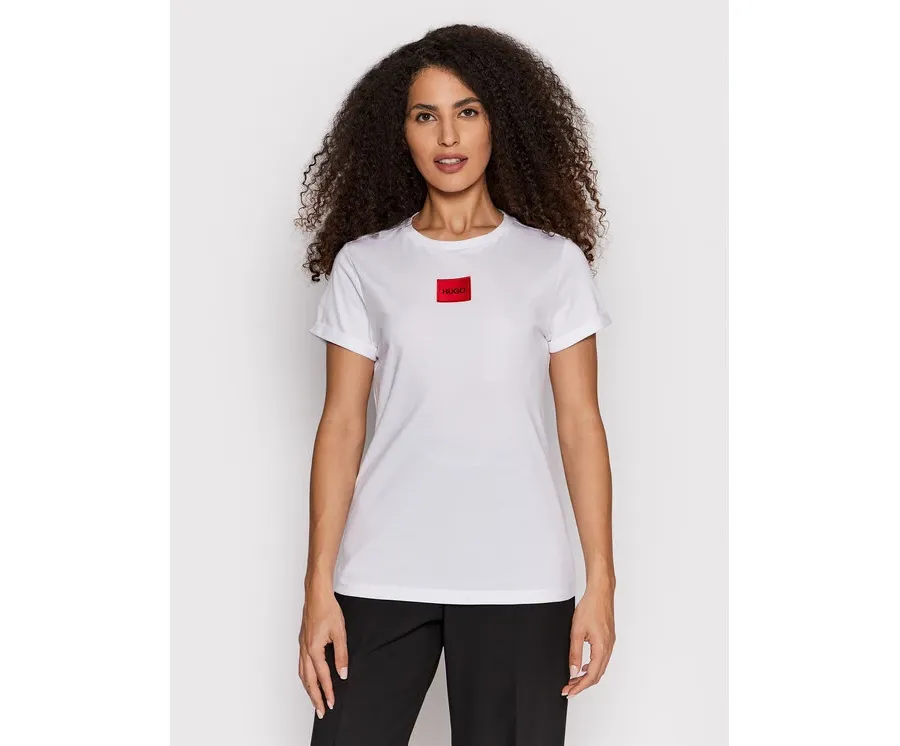 obrazek 1 Hugo T-Shirt Logo Label 50456008 Biały Regular Fit HUGO