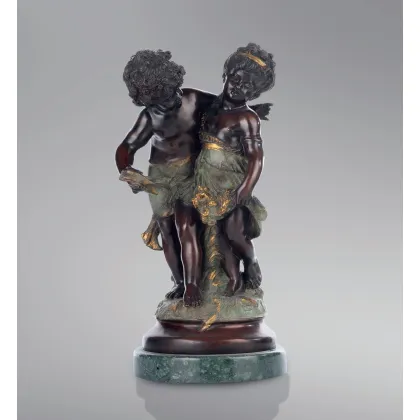 Picture Bronze sculpture of two cupids - Fonderia Artistica Ruocco
