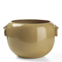 Zdjęcie Duża donica z pierścieniami z glazurowanej ceramiki H.36xL.50xD.Int.39 cm