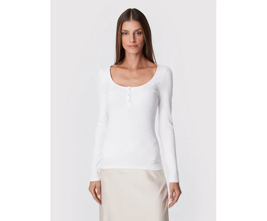 obrazek 1 Guess Bluzka W2YP46 KBCO2 Biały Slim Fit