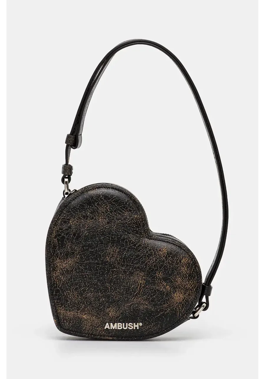 obrazek 1 AMBUSH torebka Crackle Heart Shoulder Bag kolor czarny BWNN006F24LEA0011000
