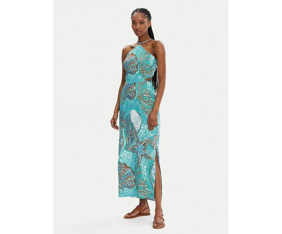 obrazek 1 Seafolly Sukienka letnia La Mer 55423-DR Turkusowy Regular Fit