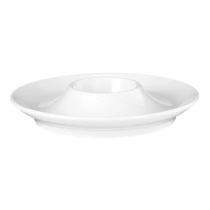 Zdjęcie 6 sztuk - Piękny biały porcelanowy talerzyk na jajko z Niemiec - Seltmann Weiden