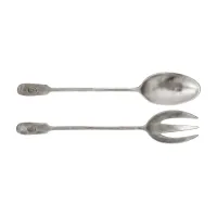 Picture Elegant set of serving cutlery made of pewter