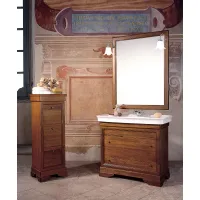 Picture Italian Dolcevita bathroom set made of light walnut in an antique style