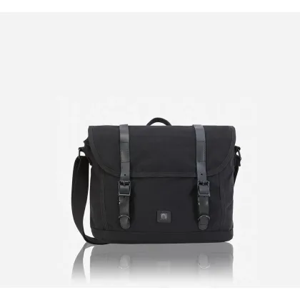 Zdjęcie Męska skórzana torba na ramię w kolorze czarnym