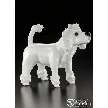 Zdjęcie Gustowna figurka pudla ze szkła Murano