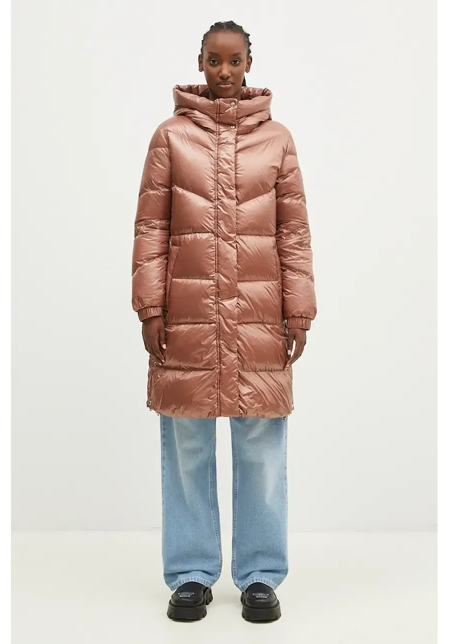obrazek 1 Woolrich kurtka puchowa Aliquippa Long Puffer Jacket damska kolor brązowy zimowa CFWWOU0926FRUT3085