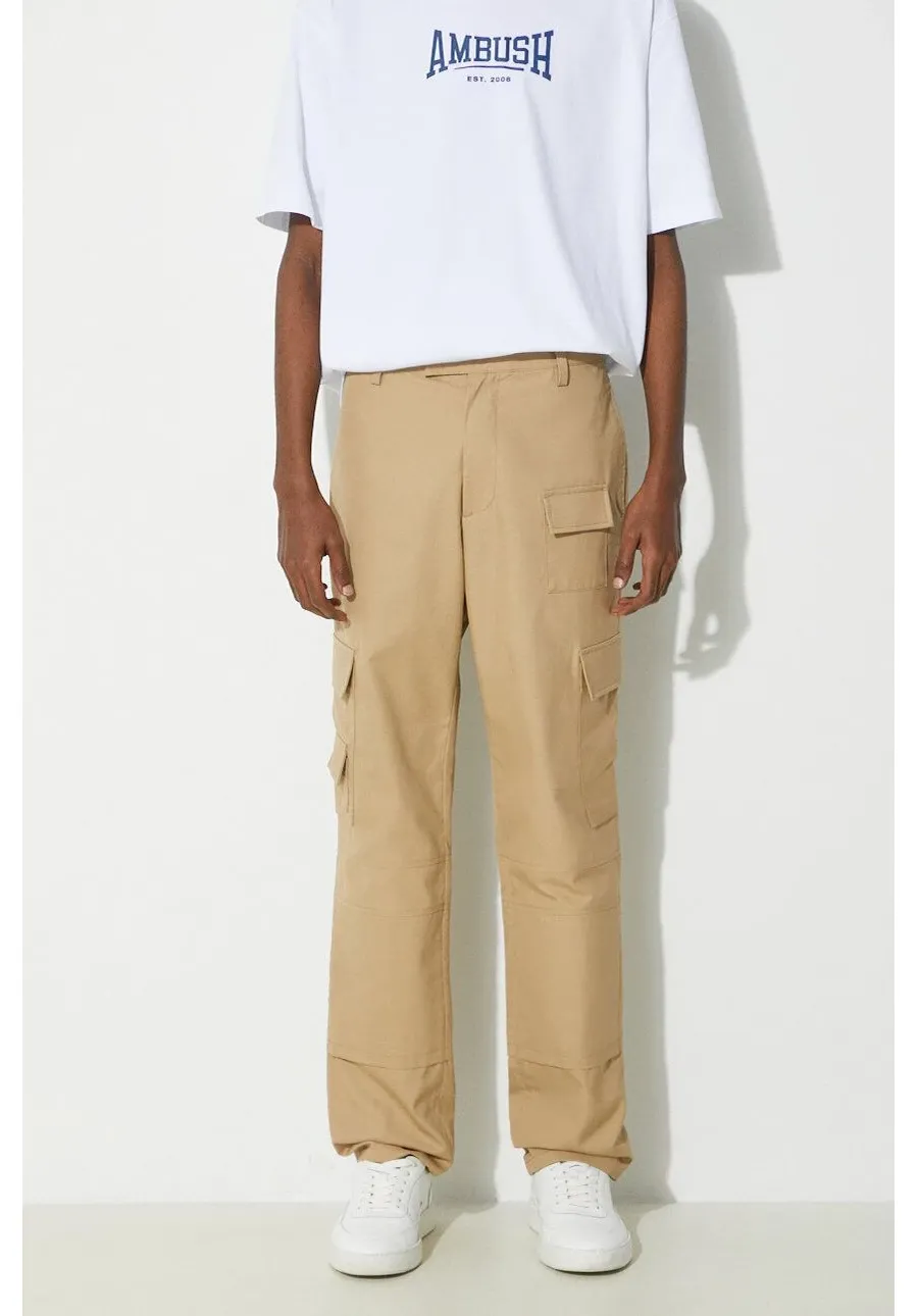 obrazek 1 AMBUSH spodnie bawełniane Slim Cargo Pants Tree kolor brązowy proste BMCF001S24FAB