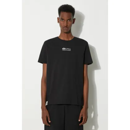 Zdjęcie Alpha Industries t-shirt bawełniany kolor czarny z nadrukiem 118529.649-CZARNY