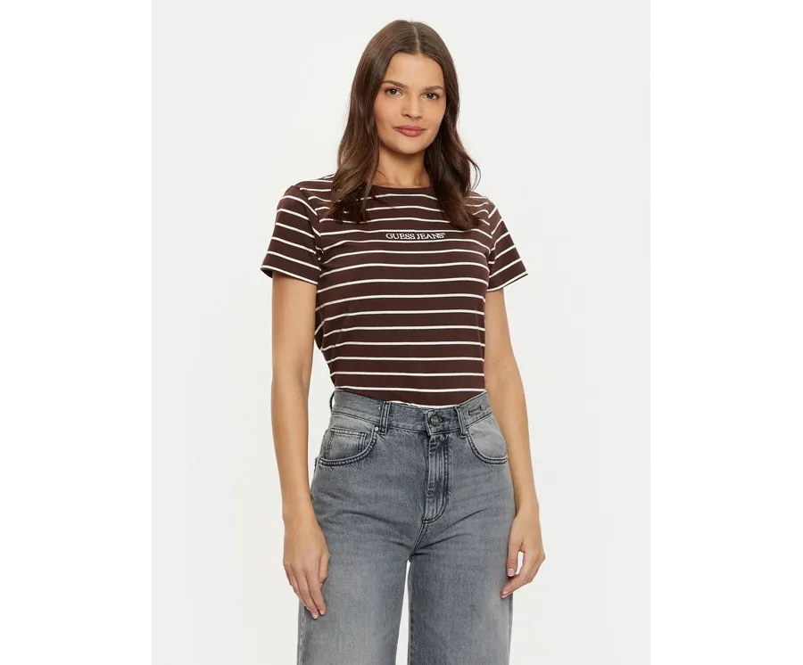 obrazek 1 Guess Jeans T-Shirt W4BI53 KCIE1 Brązowy Regular Fit