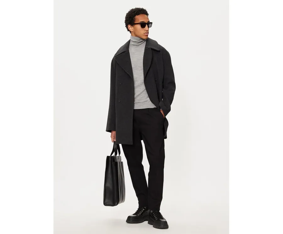 obrazek 1 Michael Kors Płaszcz wełniany CF42083BQA Szary Oversize