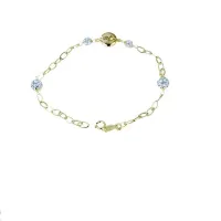 Picture A brilliant bracelet with a round center and zircon balls