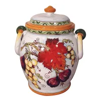 Zdjęcie Stylowa włoska ceramiczna waza zdobiona motywem fig