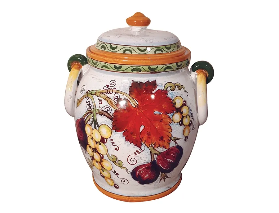 obrazek 1 Stylowa włoska ceramiczna waza zdobiona motywem fig