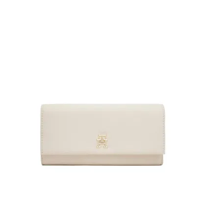 Zdjęcie Tommy Hilfiger Duży Portfel Damski Th Legacy Flap Lrg Wallet AW0AW17267 Écru