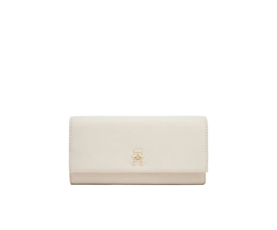 obrazek 1 Tommy Hilfiger Duży Portfel Damski Th Legacy Flap Lrg Wallet AW0AW17267 Écru