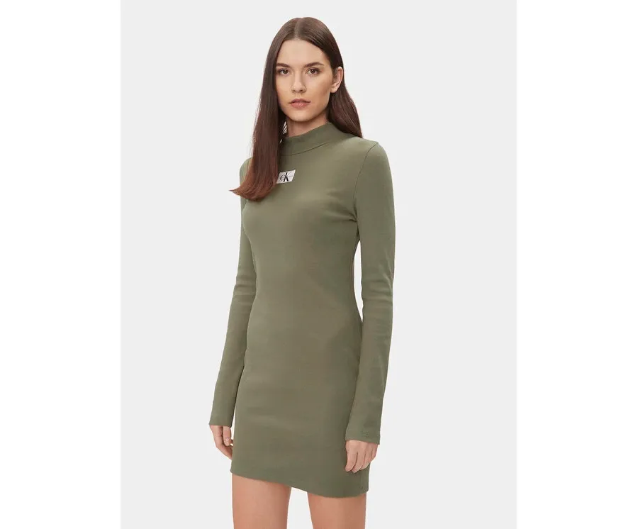 obrazek 1 Calvin Klein Jeans Sukienka codzienna J20J222918 Zielony Slim Fit