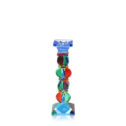 Zdjęcie Designerski świecznik z kolorowego szkła (24 cm)