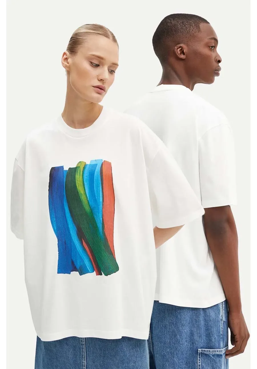 obrazek 1 Sunnei t-shirt bawełniany kolor biały z nadrukiem RTWXJER002