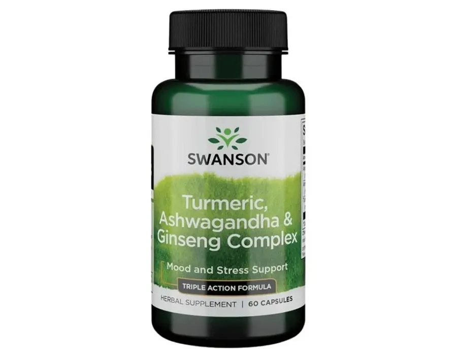 obrazek 1 Swanson Full Spectrum Turmeric Ashwagandha Ginseng Kapsułki