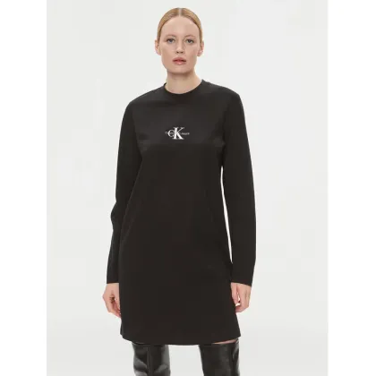 Zdjęcie Calvin Klein Jeans Sukienka dzianinowa Monologo J20J222520 Czarny Relaxed Fit