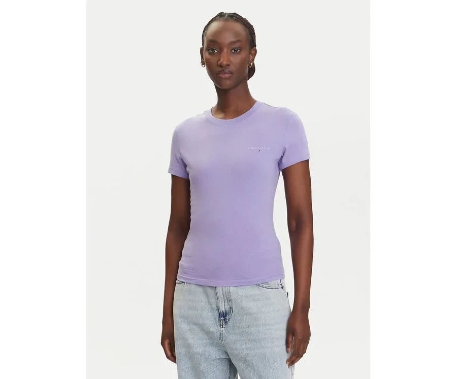 obrazek 1 Tommy Jeans T-Shirt Linear DW0DW21164 Fioletowy Slim Fit