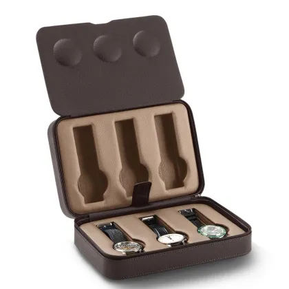 Zdjęcie Etui podróżne pokryte skórą cielęcą na 6 dużych zegarków - idealne na prezent