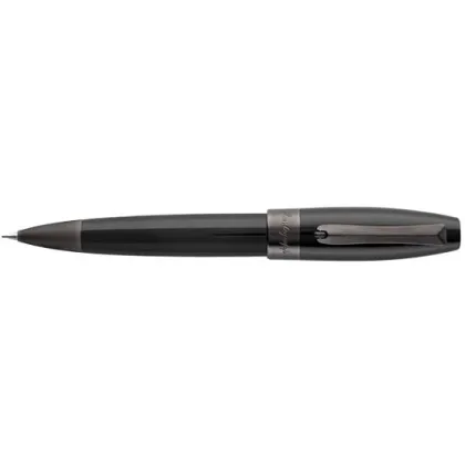 Picture Mechanical Pencil Fortuna Black Resin Gun Metal Trim Montegrappa