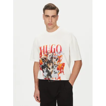 Zdjęcie HUGO T-Shirt Dugie 50538259 Écru Oversize