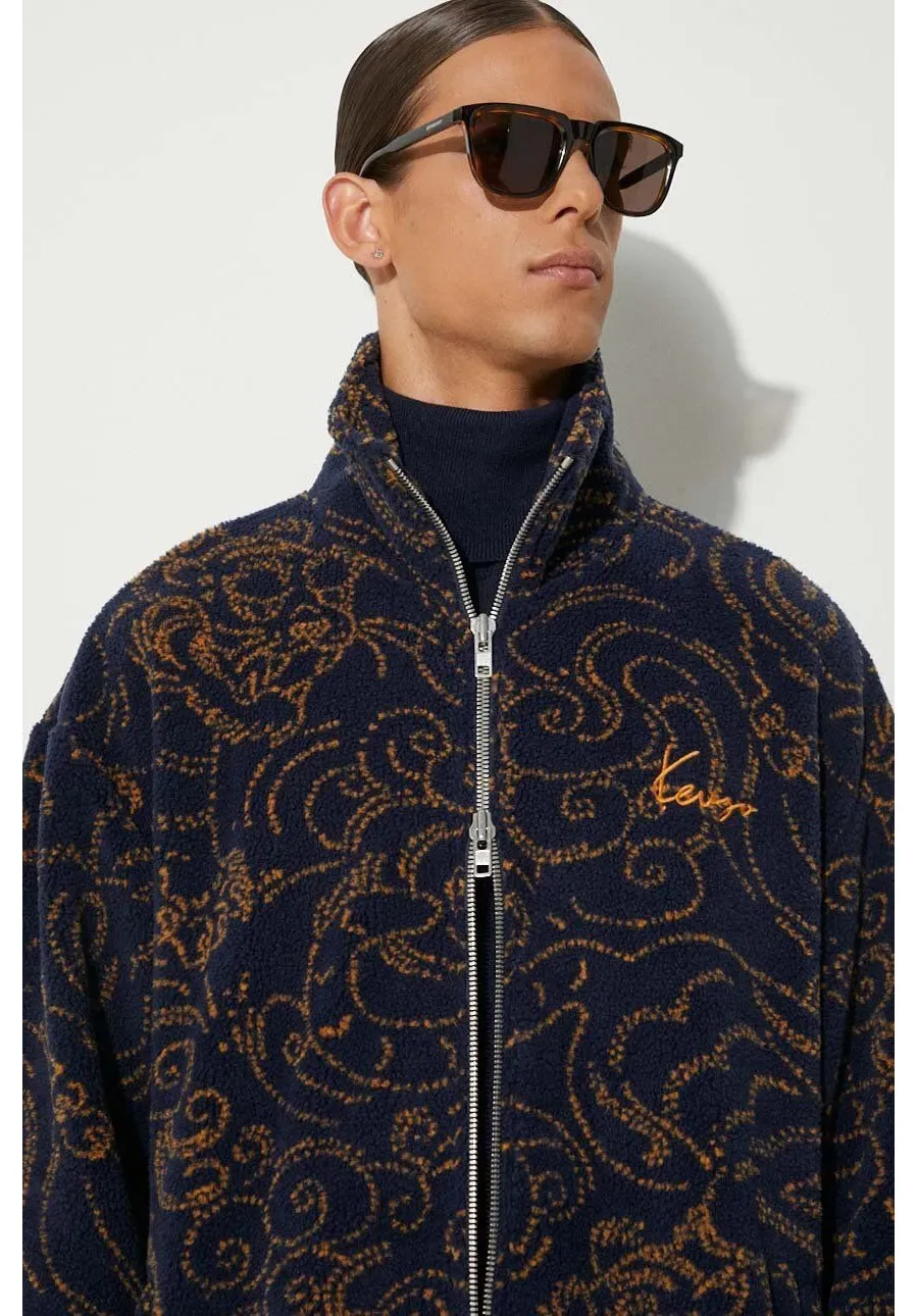 obrazek 1 Kenzo bluza polarowa Star Tiger Jacket kolor granatowy wzorzysta FE65BL2094FB.79