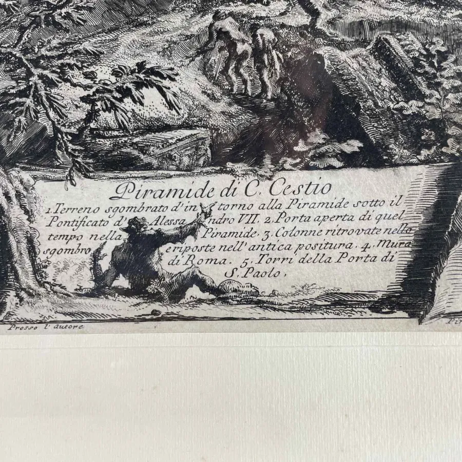 obrazek 4 Antyczny wydruk Piramida Kajusza Cestiusza z XVIII wieku