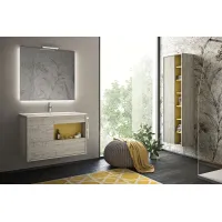 Picture A modern and minimalist set of bathroom furniture