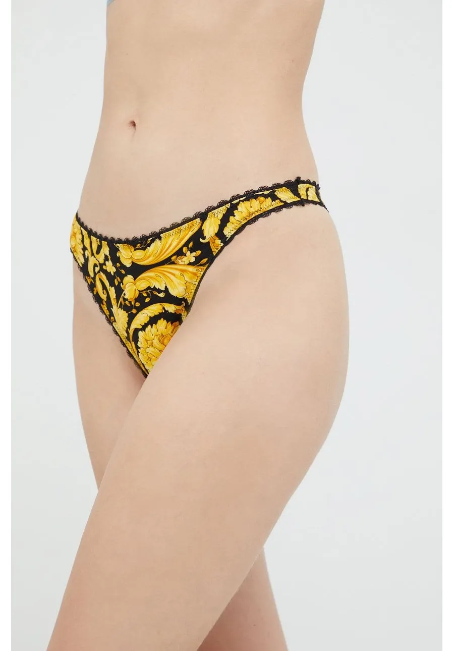 obrazek 1 Versace stringi kolor żółty z koronki 1000601