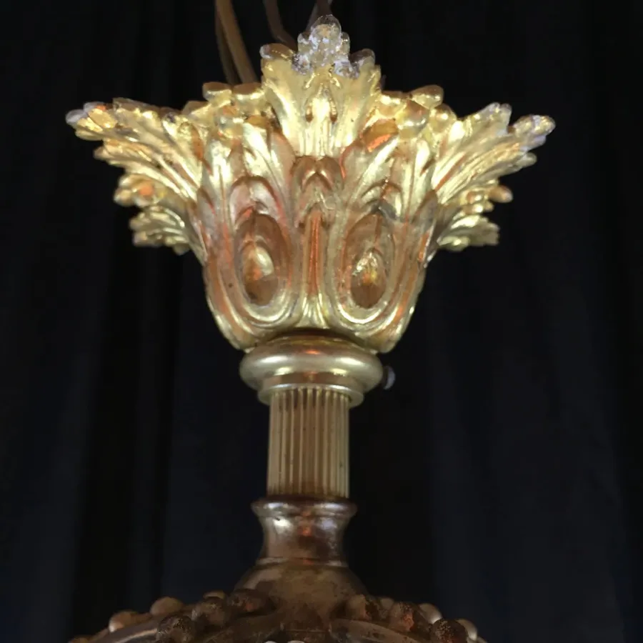 obrazek 5 Elegancki XIX-wieczny żyrandol Empire z kryształu i złoconego brązu